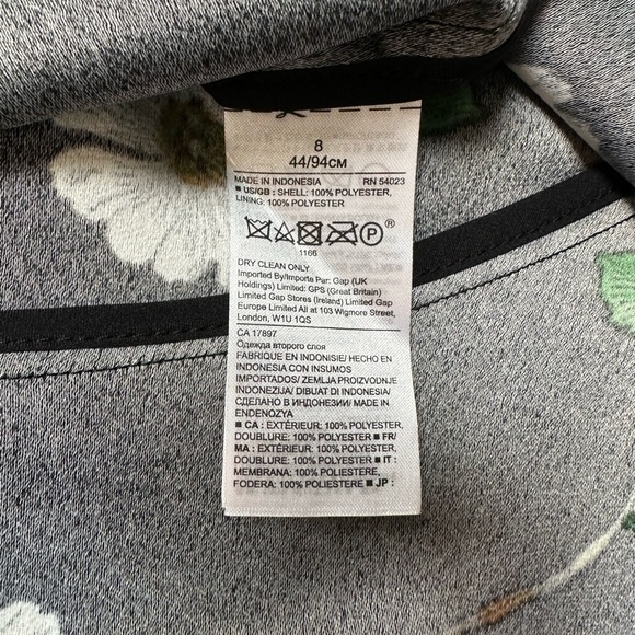 Banana Republic pretty black and white floral print sleeveless dress, size 8 - Picture 10 of 10